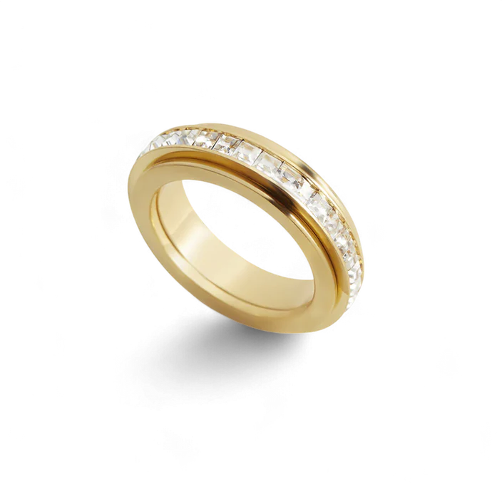 Alessia – Rotating Fidget Ring with Crystal Highlight