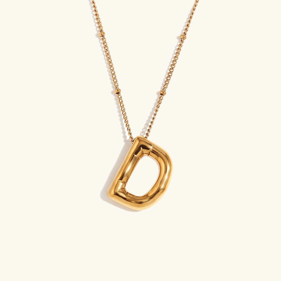 Balloon Gold Initials Necklace