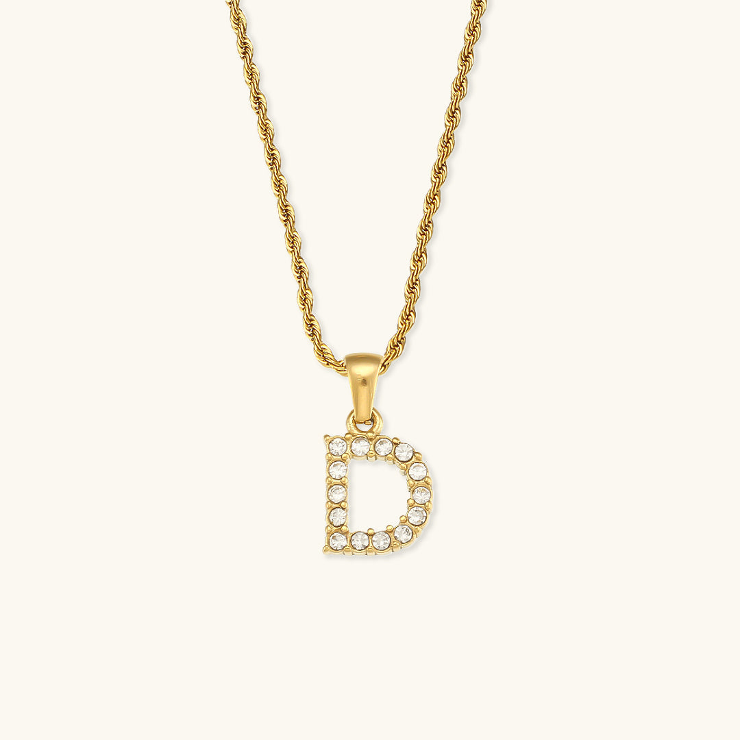 Maeve - Necklace featuring diamonds and letter initials