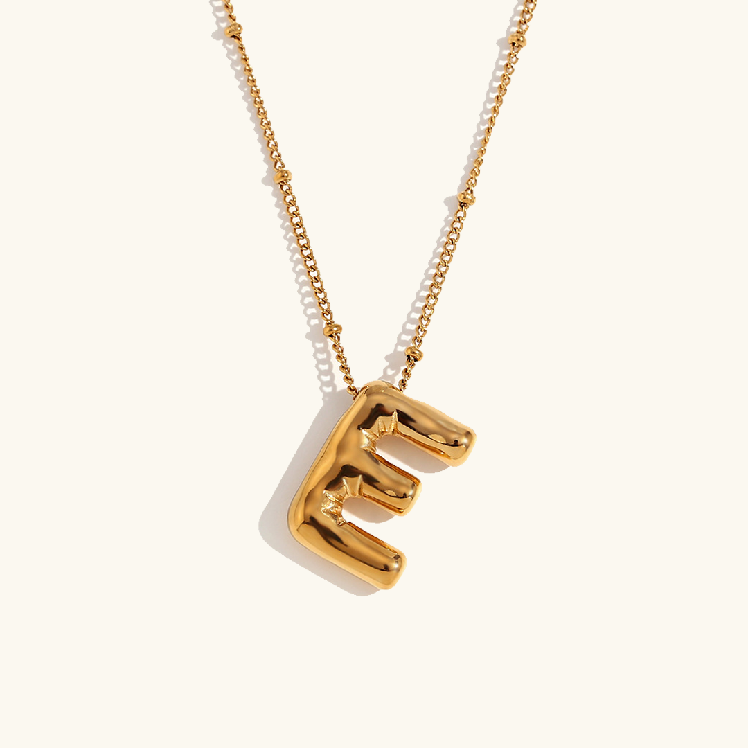 Balloon Gold Initials Necklace