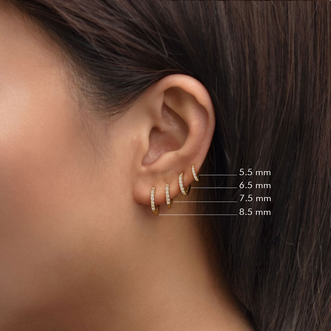 Pave - Zirconia Huggie Earrings