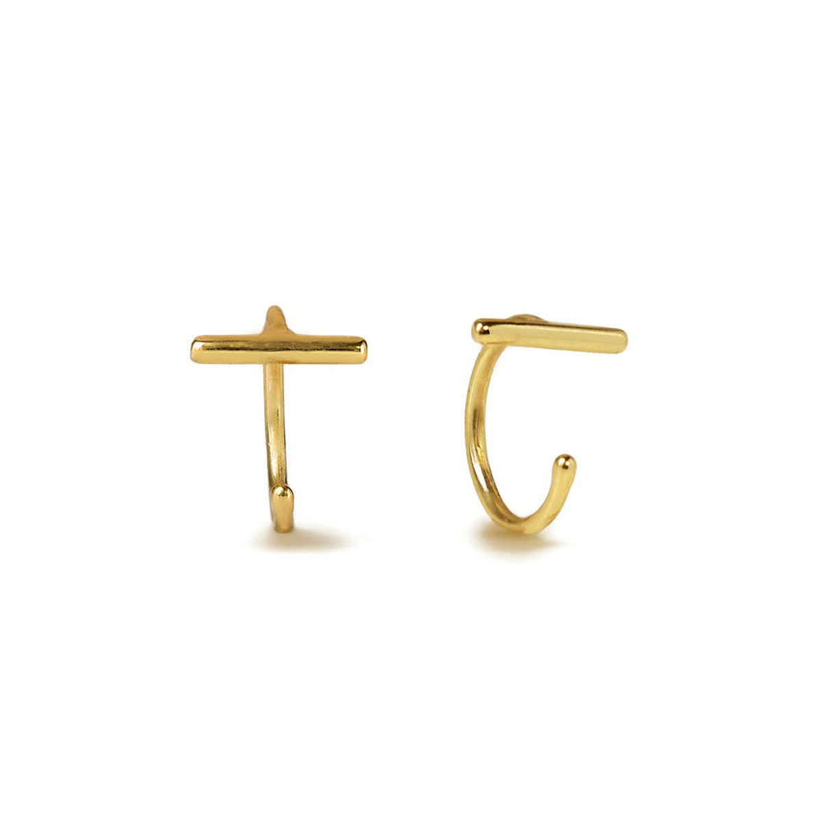 Rima - Bar huggie earrings