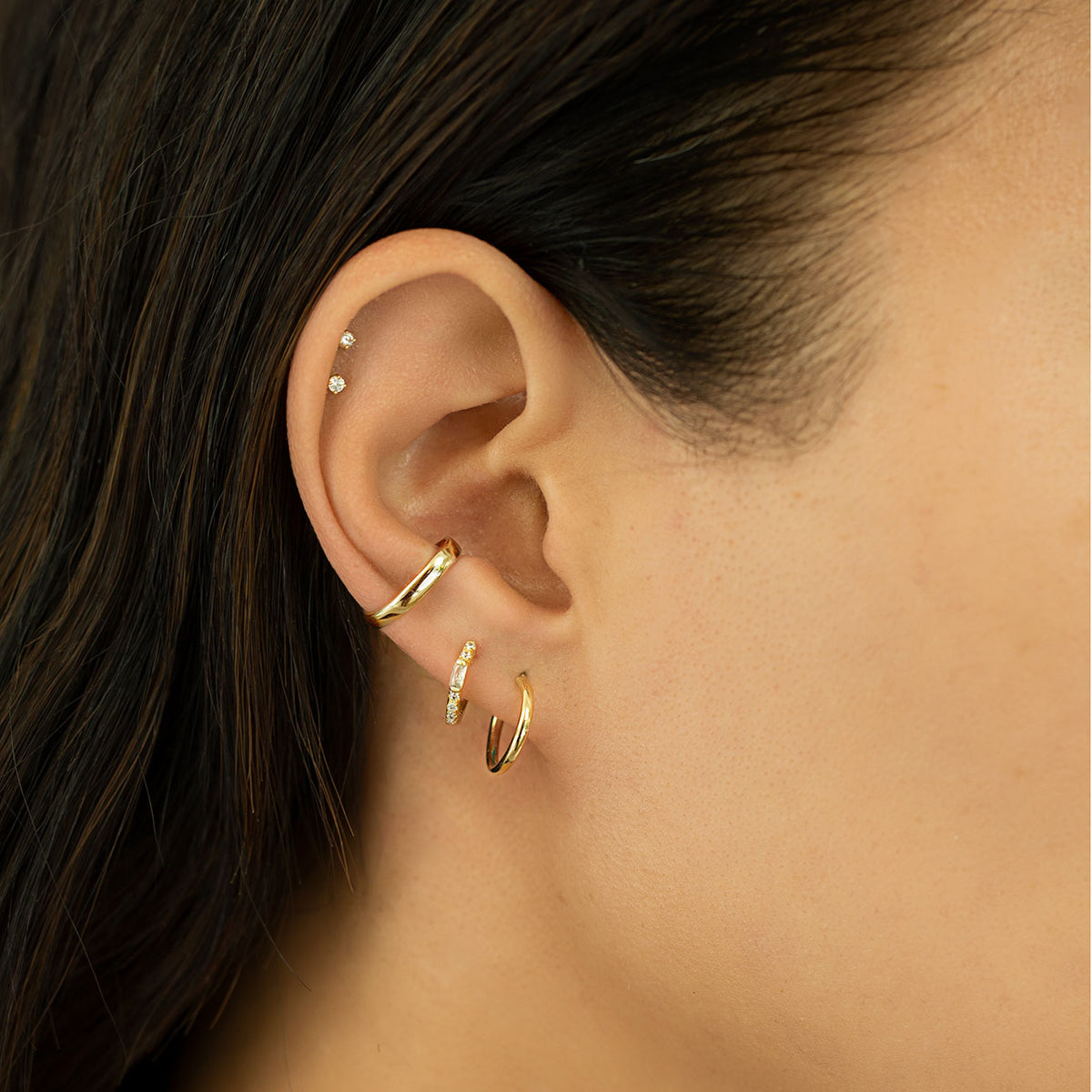 Baguette Earrings Featuring White Crystals