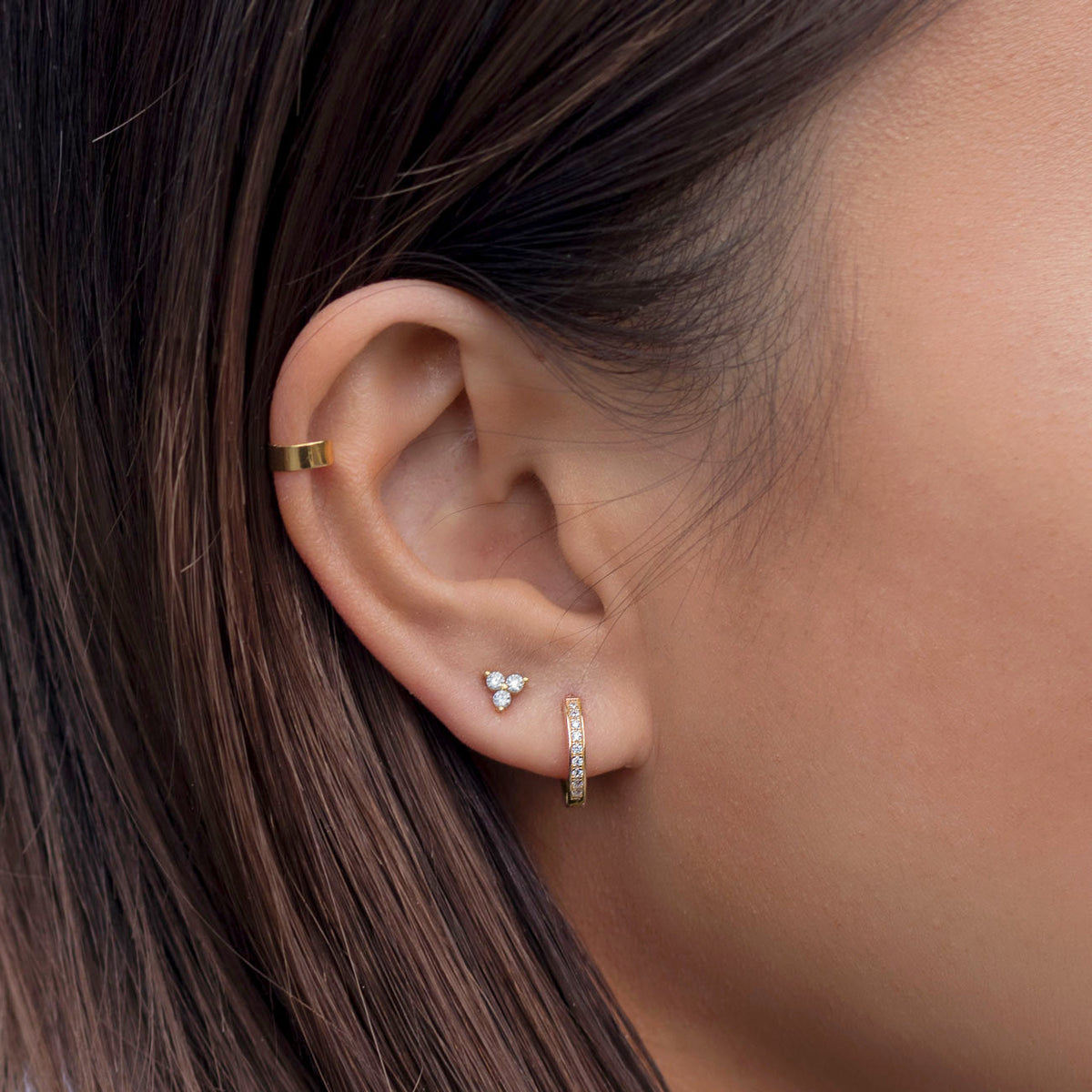 Small Clover Pave Stud Earrings