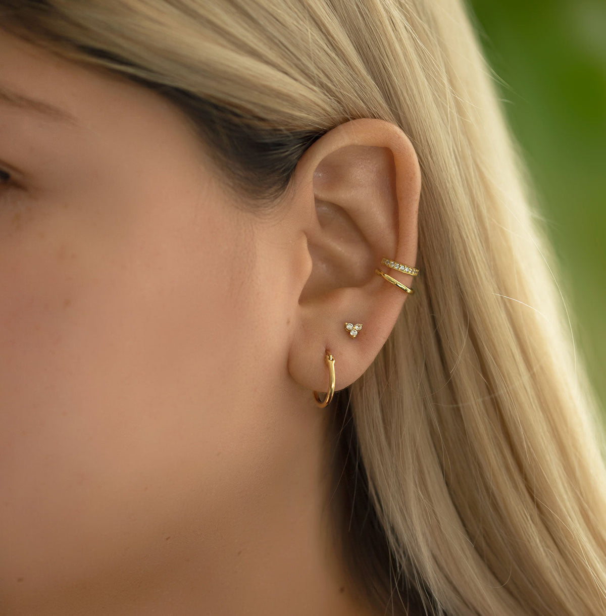 Small Clover Pave Stud Earrings