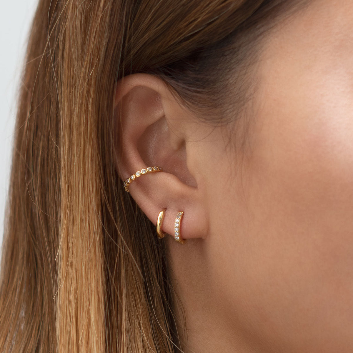 Pave - Zirconia Huggie Earrings