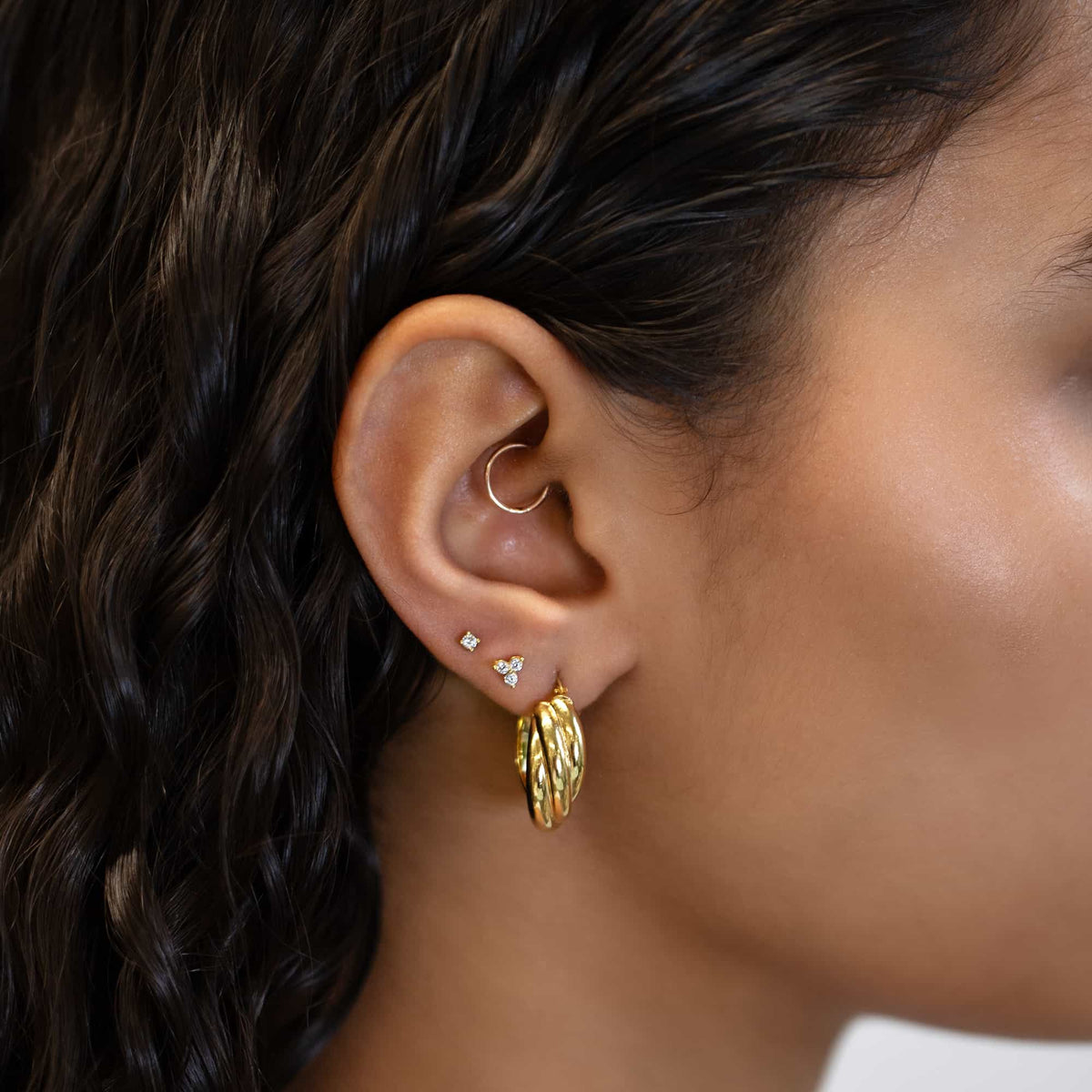 Small Clover Pave Stud Earrings