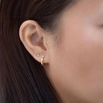 Small birthstone stud earrings (aquamarine)