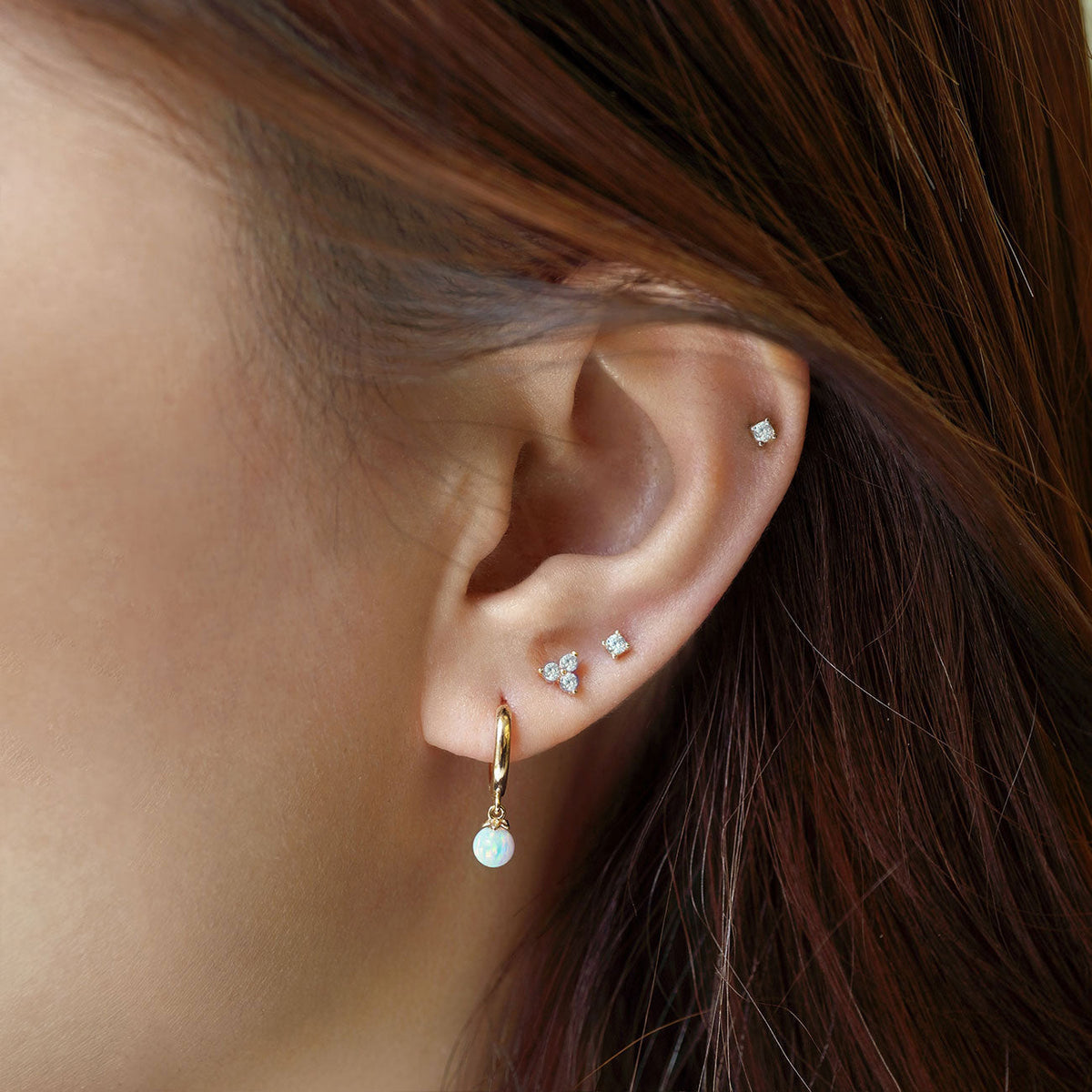 Small Clover Pave Stud Earring Set