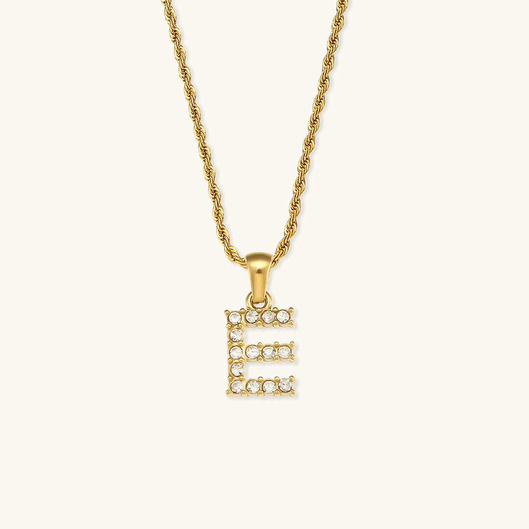 Maeve - Necklace featuring diamonds and letter initials