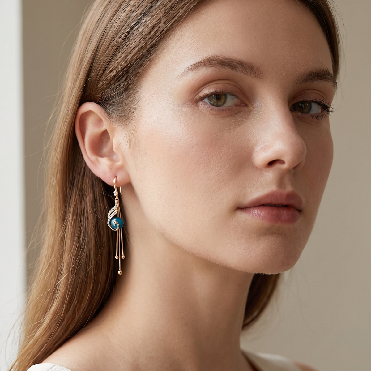 Sheynn – Festive Earrings featuring Blue Pearls