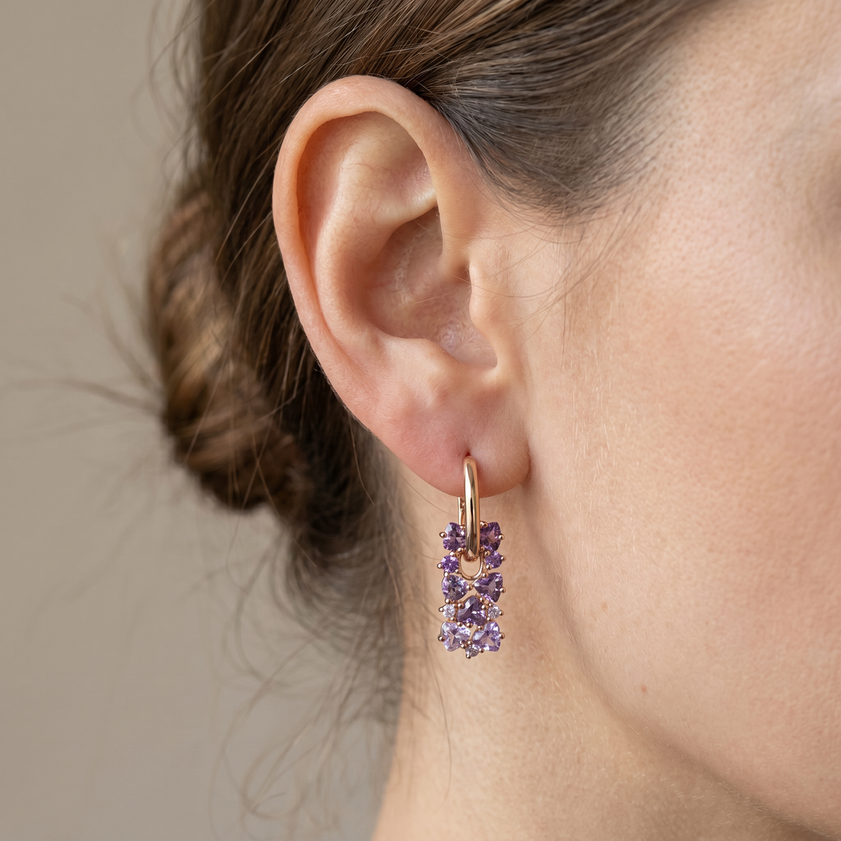Leah - Elegant Purple Earrings