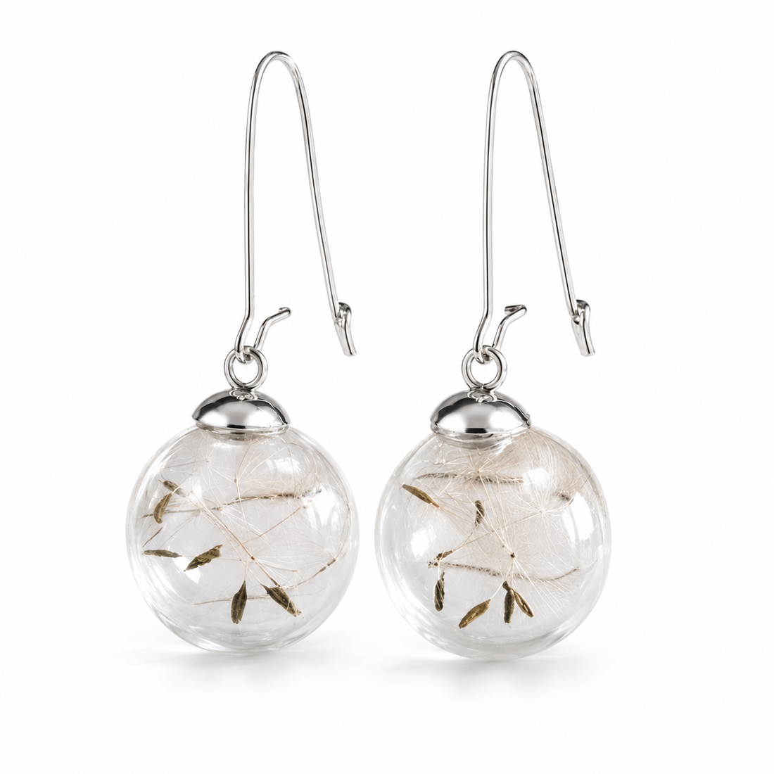 Liora – Silver earrings featuring a dandelion design