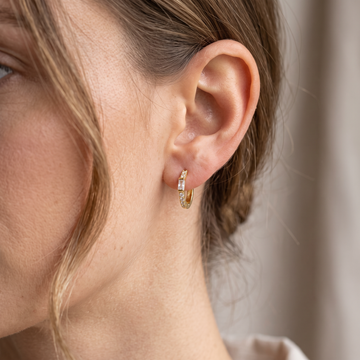Baguette Earrings Featuring White Crystals
