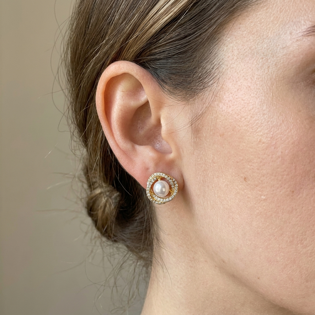 Aveline – Spiral pearl elegance earrings