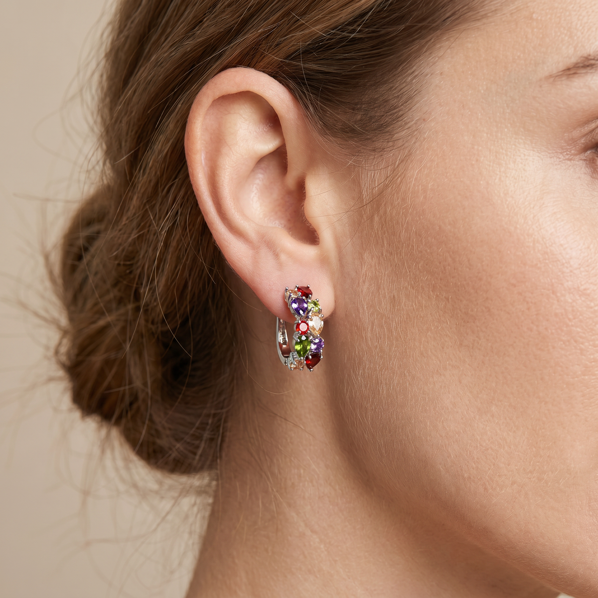 Telma – Trendy Multicolored Earrings in Rose Gold