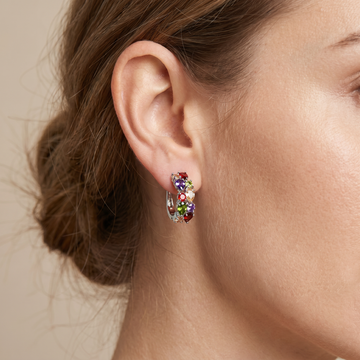 Telma – Trendy Multicolored Earrings in Rose Gold