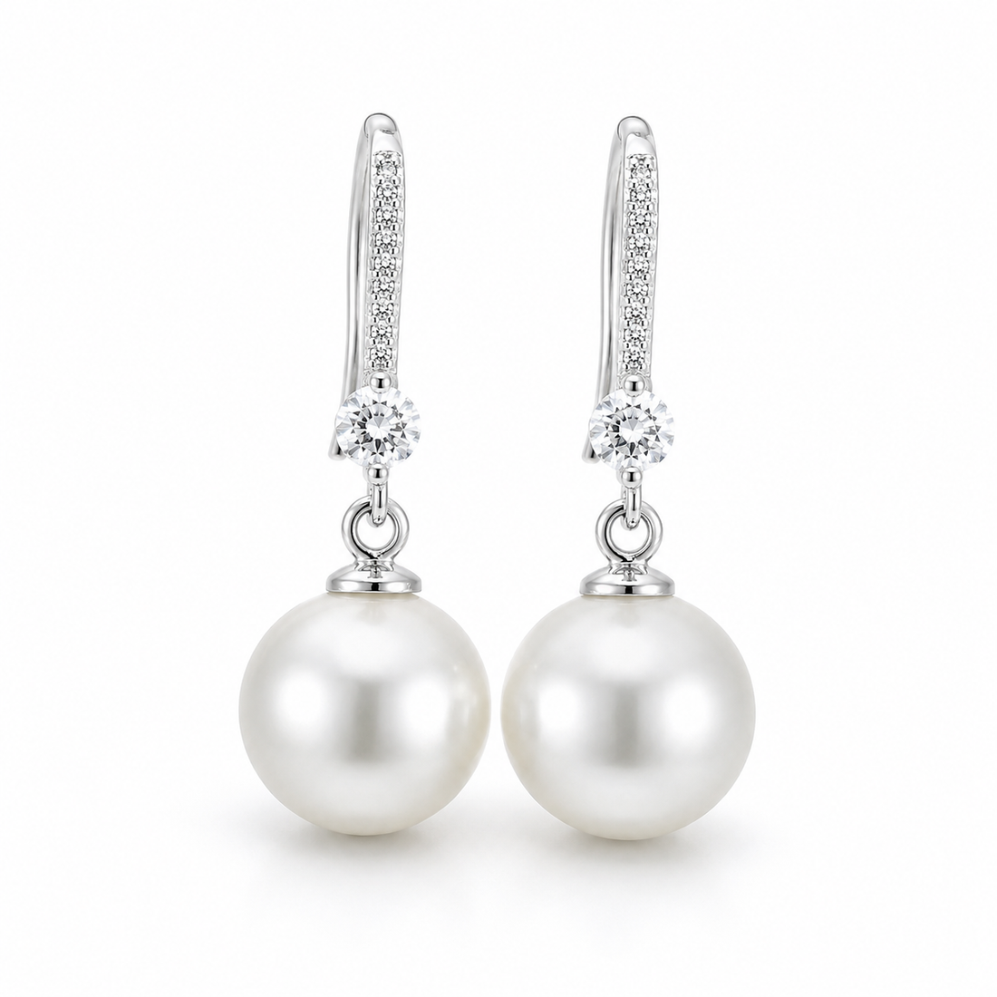 Aileen – Teardrop Shaped Gold Pearl Earrings
