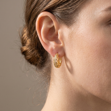 Lara - Chic Mandala Gold Drop Earrings