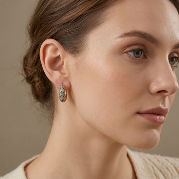 Hara – Wide Shiny Hoops Featuring Diamonds