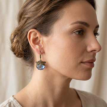 Elowen – Dragonfly Earrings in Antique Gold Design