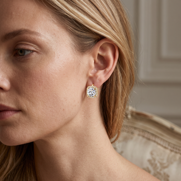Nadine – Square earrings crafted from 18K gold