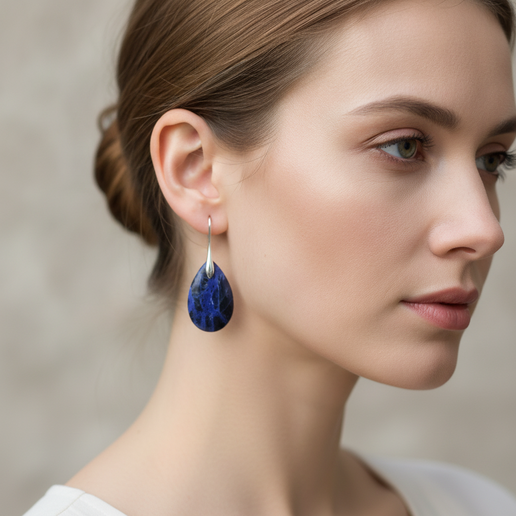 Kris – Earrings in Vintage Chic with Blue Stone