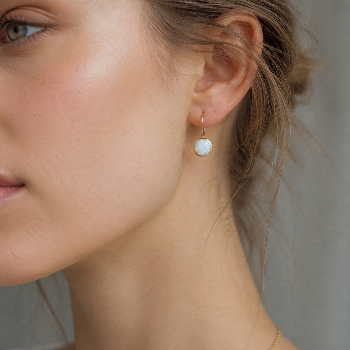 Mireya – Vintage Golden Earrings featuring Opal Stone