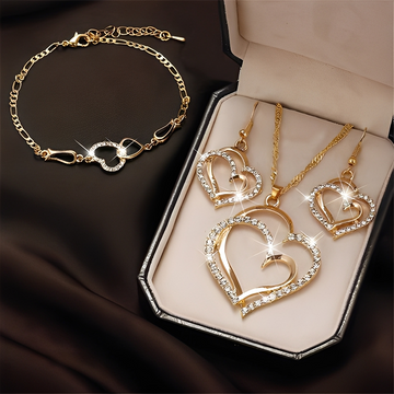 Celia – Ensemble Necklace & Romantic Earrings in Gold