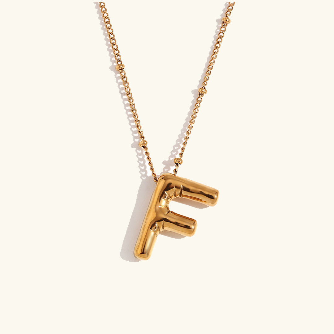 Balloon Gold Initials Necklace