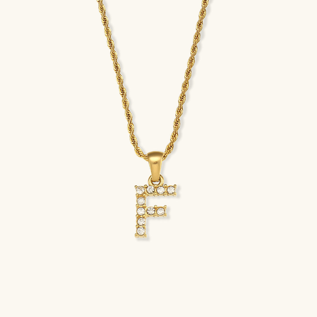Maeve - Necklace featuring diamonds and letter initials