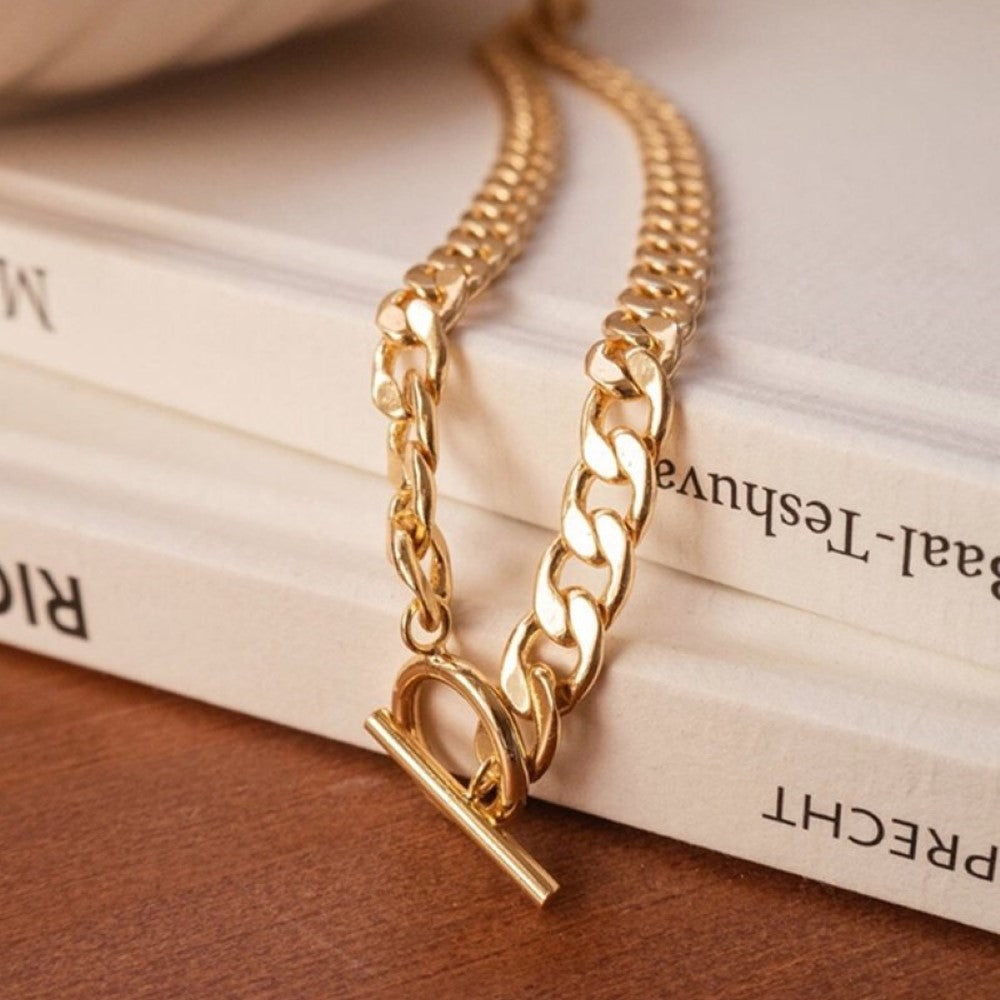 Dual Chain - Cuban and Pearl Necklace