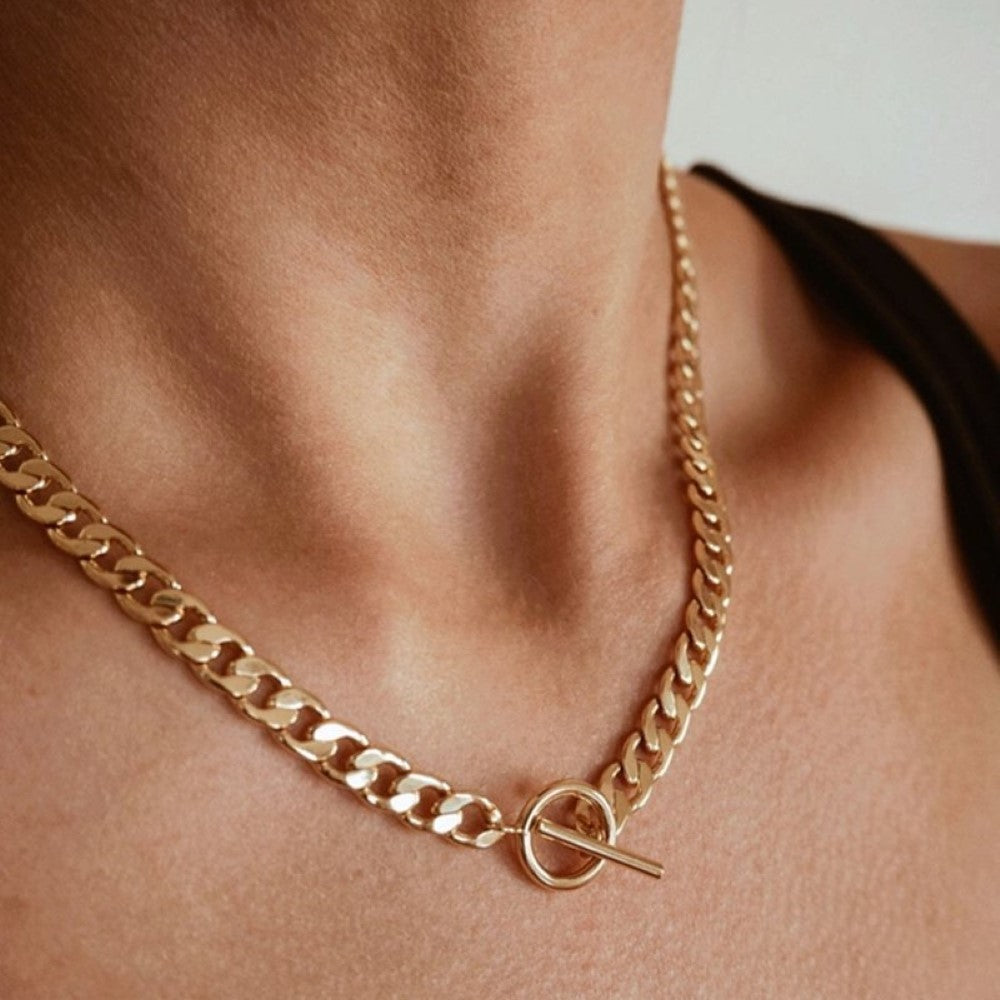 Dual Chain - Cuban and Pearl Necklace