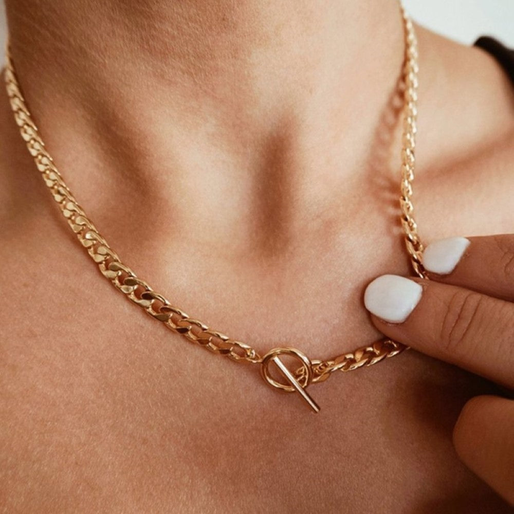 Dual Chain - Cuban and Pearl Necklace