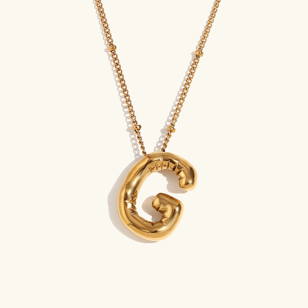 Balloon Gold Initials Necklace