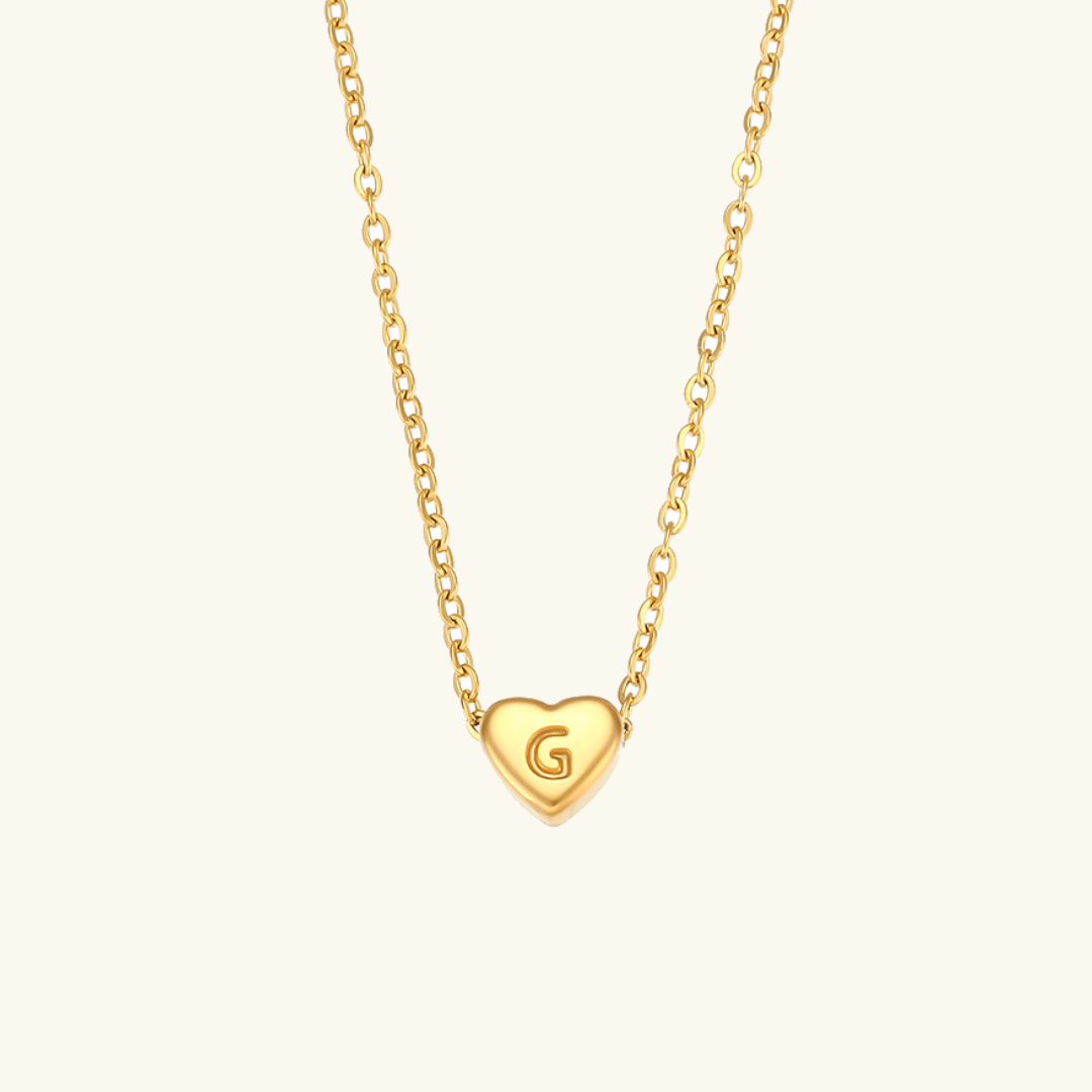 Heart - Initial Gold Necklace