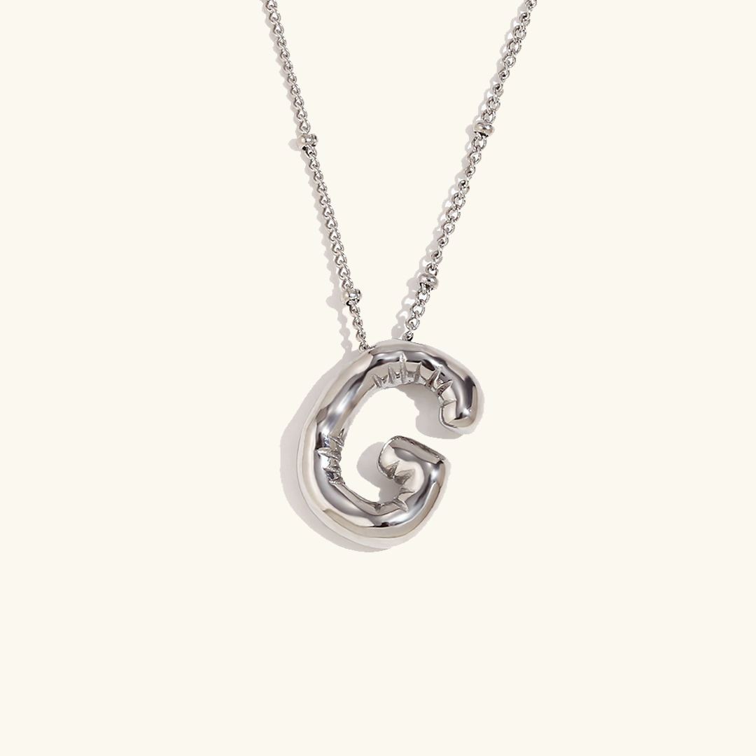 Balloon Gold Initials Necklace