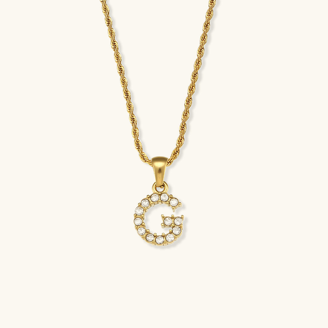 Maeve - Necklace featuring diamonds and letter initials