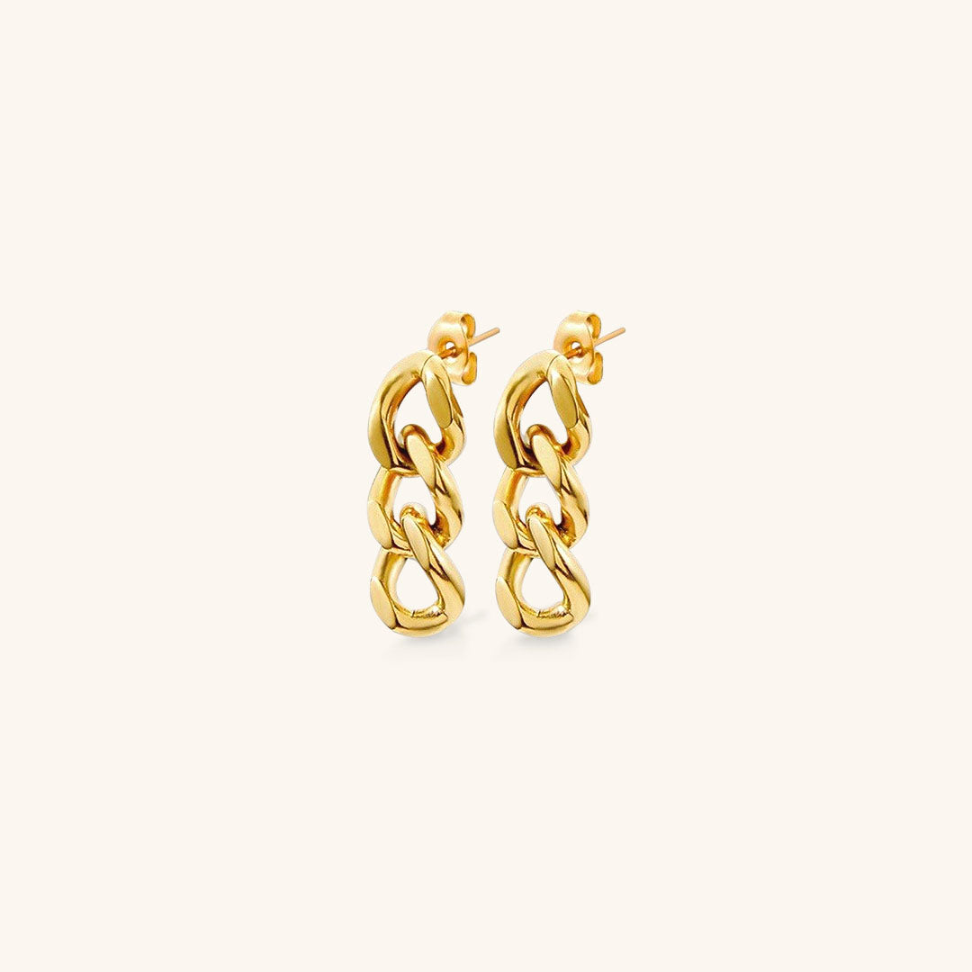 Lee - Earrings featuring Chain Design in Gold