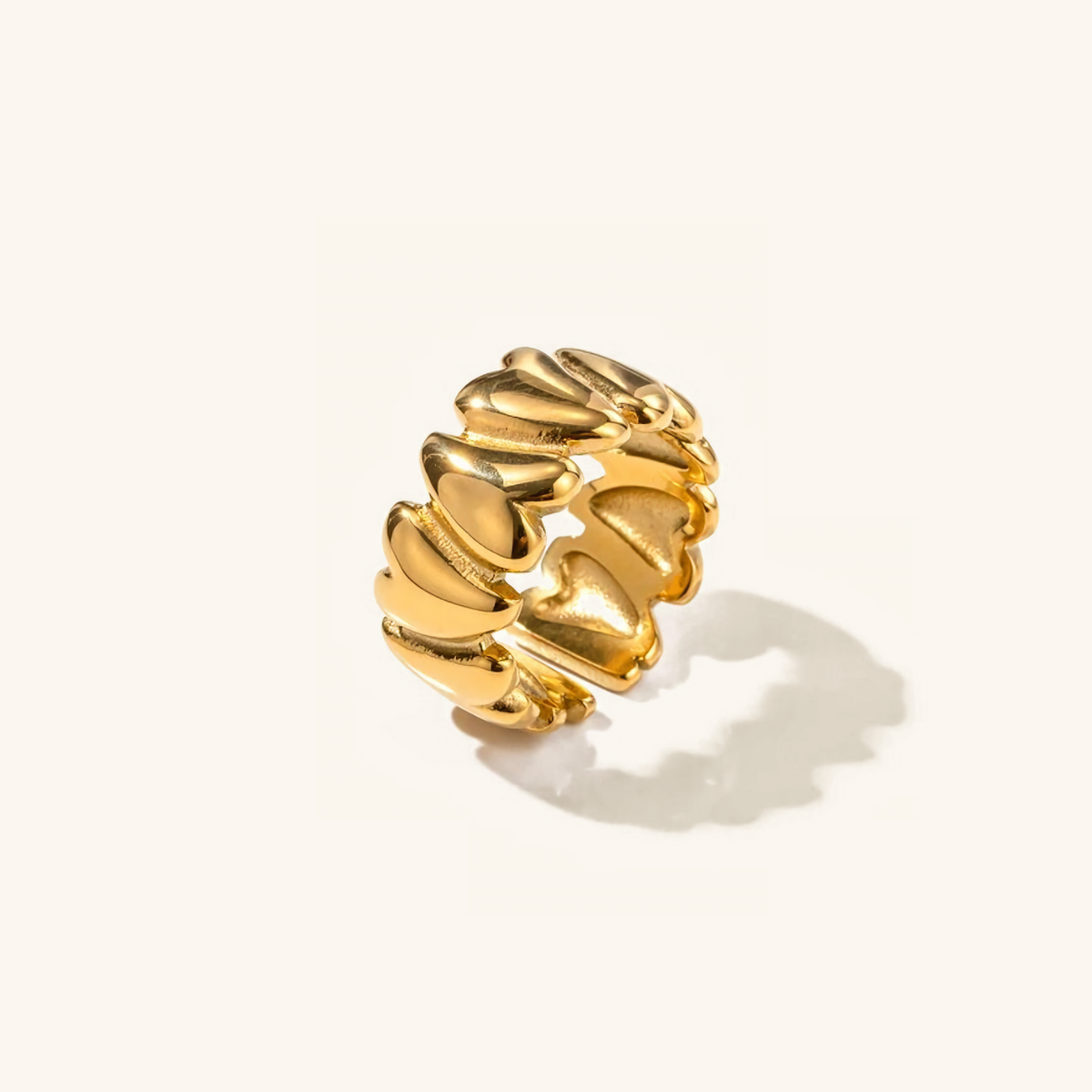 Elena - Wobbly Heart Gold Ring