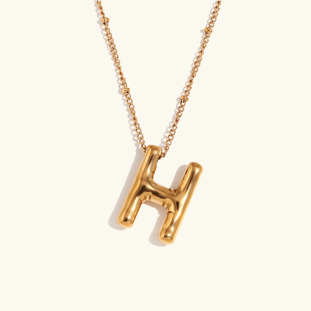 Balloon Gold Initials Necklace