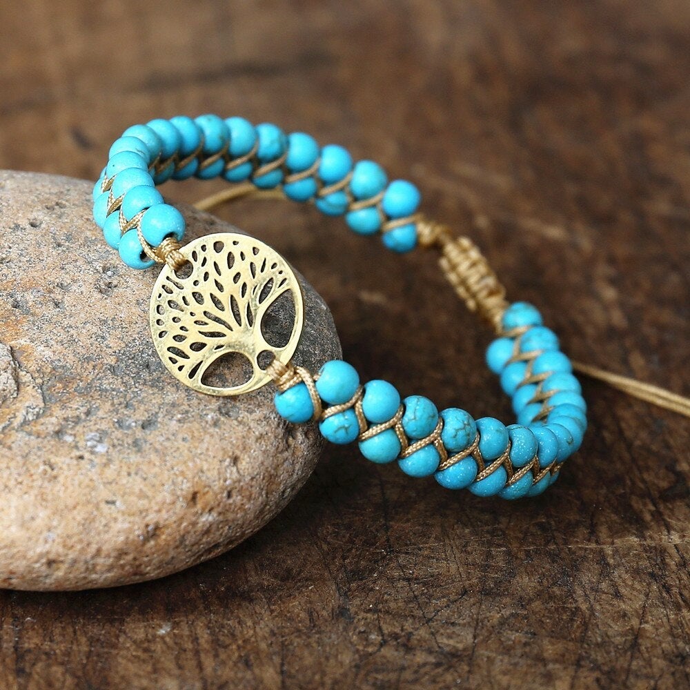 Nahla – Tree of Life Bracelet crafted from Turquoise Stone