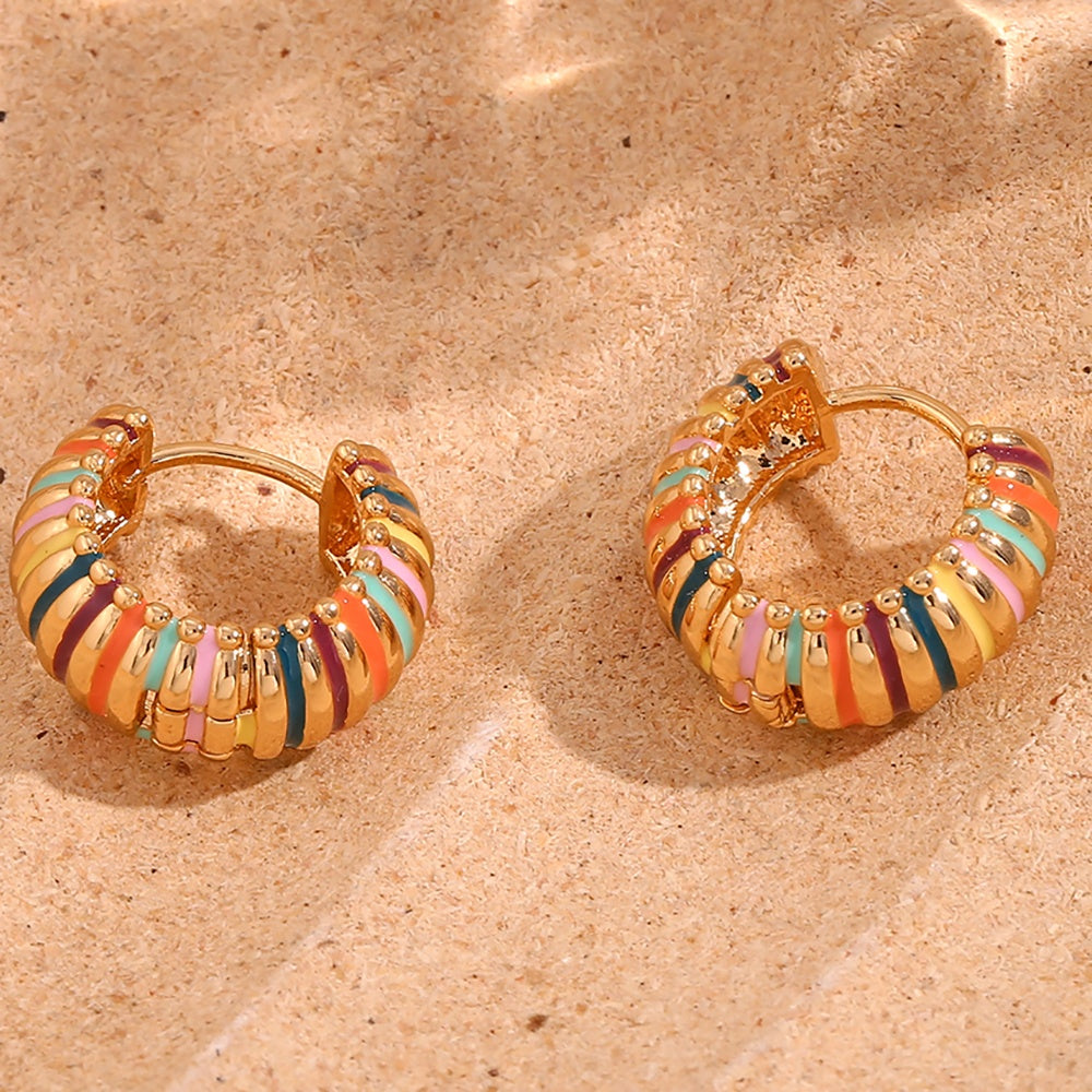 Chelsea – Golden Hoops with Colorful Stripes