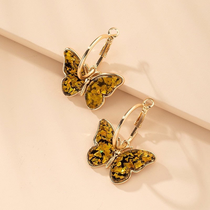 Maribelle – Butterfly Earrings Featuring Enamel and Crystals