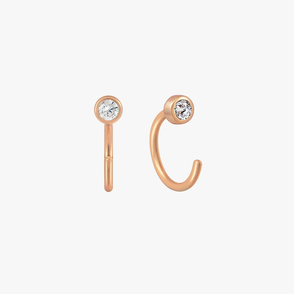 Paloma - Mini bezel huggie earrings