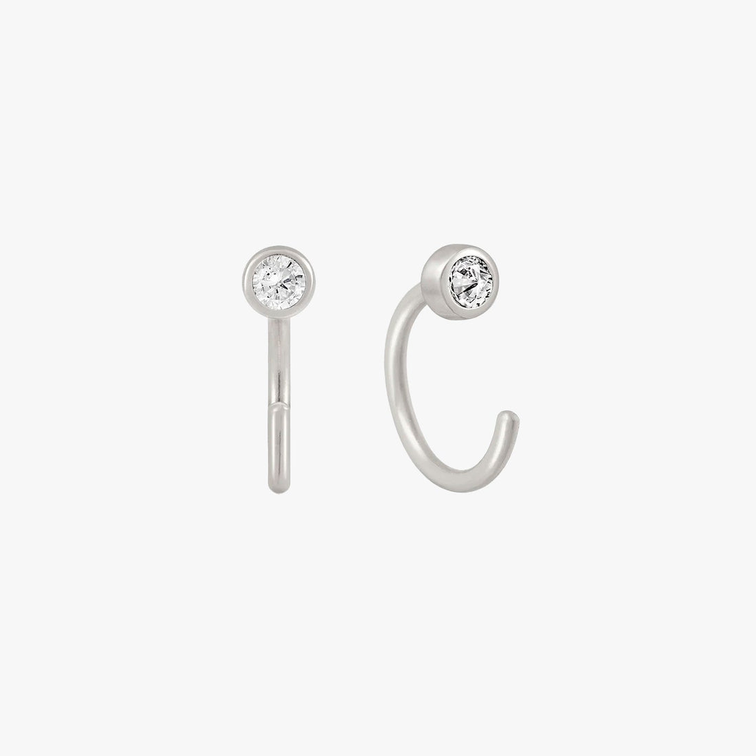 Paloma - Mini bezel huggie earrings