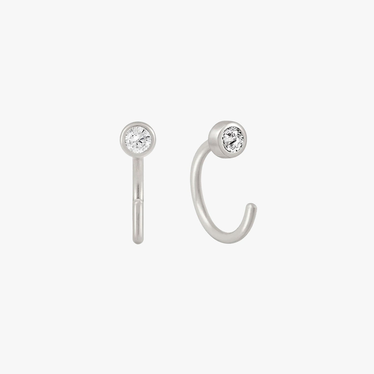 Paloma - Mini bezel huggie earrings
