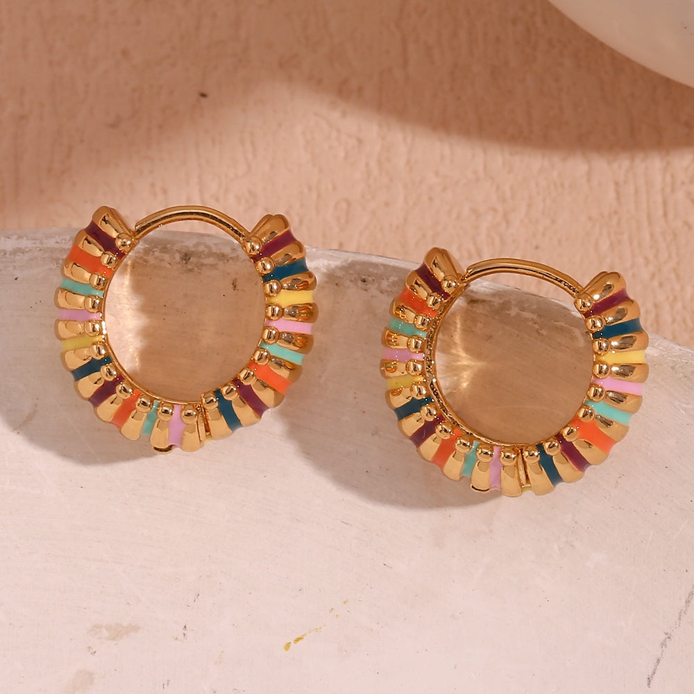 Chelsea – Golden Hoops with Colorful Stripes