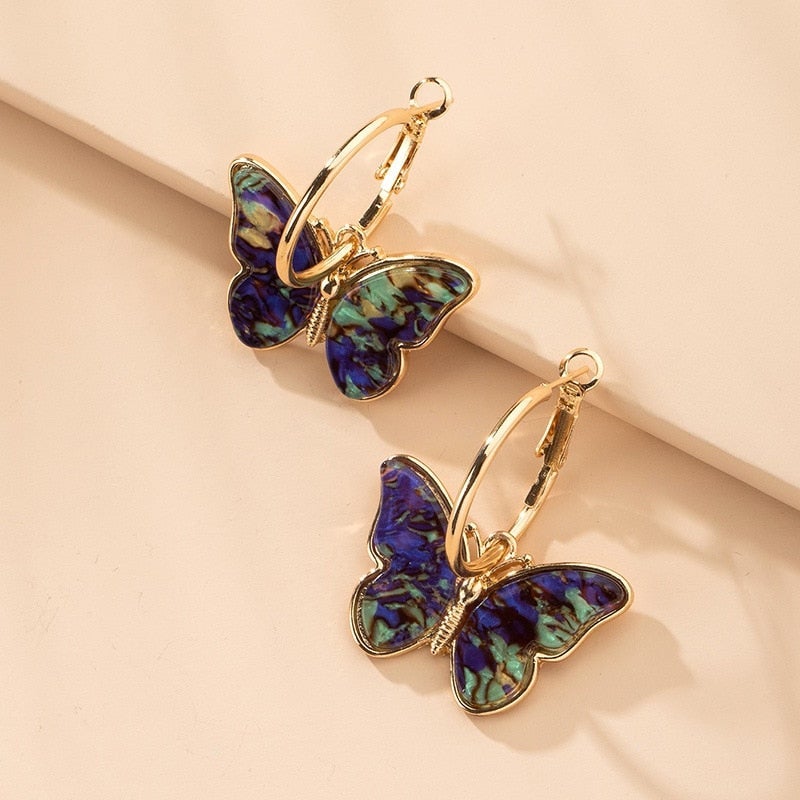 Maribelle – Butterfly Earrings Featuring Enamel and Crystals