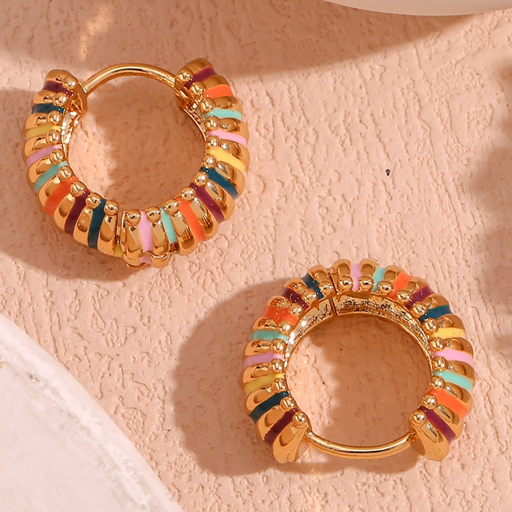 Chelsea – Golden Hoops with Colorful Stripes